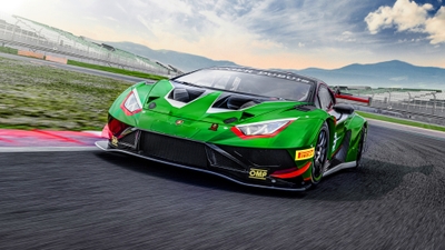 Roaring Lamborghini Huracn GT3 EVO2 Speeding Through the Race Track