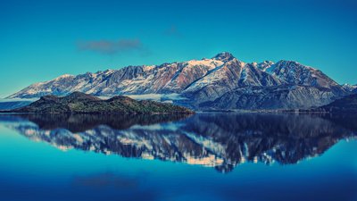 HD Wallpaper Mountain Ranges and Body of Water with Selective Focus Photography of Island  Free Download  1080p HD Desktop Mobile Tablet Wallpapers