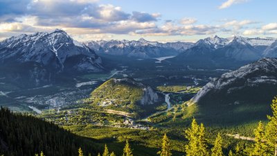 Snow Covered Mountain Landscape in Banff National Park 4K HD Wallpaper