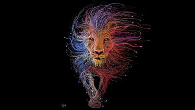 Vibrant Multicolored Lion Illustration HD Wallpaper for Desktop and Mobile  Free Download