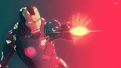 Iron Man Low Poly Digital Art A Marvel Superhero HD Wallpaper