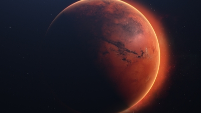 Explore the Mystical Beauty of Mars in this Solar System Art Piece