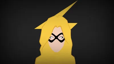 Minimalist Ms Marvel HD Wallpaper Blo0ps Superhero Art in Black and Yellow