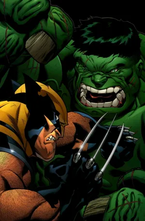 Marvel Comics HD Wallpaper Hulk and Wolverine in Action  Free Download for Desktop  Mobile