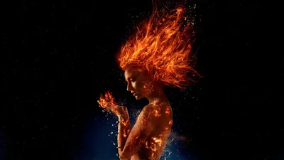 Jean Grey as Dark Phoenix Fiery Marvel Comics Superheroine HD Wallpaper