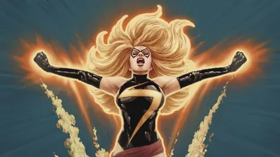 Ms Marvel HD Wallpaper Blonde Heroine in Action  Free Download for Desktop  Mobile