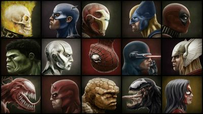 Marvel Characters Illustration HD Wallpaper featuring Iron Man Hulk Captain America and More  Free Download 1080p