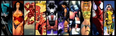 Ultimate Superhero Collage HD Wallpaper Marvel  DC Comics Digital Art