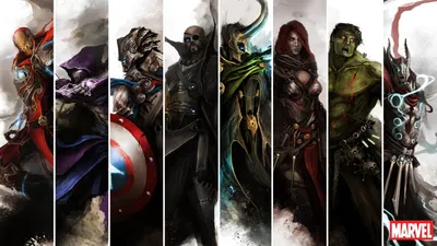 Marvel Characters Collage HD Wallpaper A Vibrant Marvel Comics Poster for Desktop and Mobile