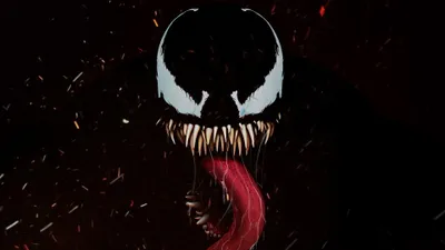 Venom CloseUp HD Wallpaper Marvel Comics Masterpiece on Black Background  Free Download for Desktop  Mobile