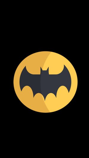 Mobile HD Wallpaper Batman Logo on Black Background with Minimal Design and Space Theme