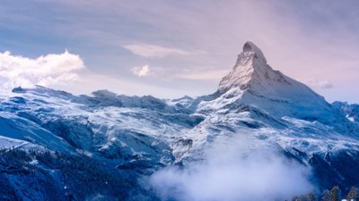 White Snow Capped Mountain HD Wallpaper Birds Eye View of Matterhorn in the Swiss Alps