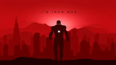 Iron Man Minimalist Vector Art HD Wallpaper Marvels Superhero in the City