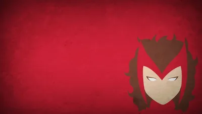 Scarlet Witch in Red Minimalist HD Wallpaper Featuring Female Superhero with Mask by Blo0p