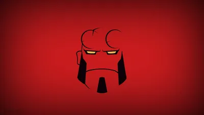 Marvels Hellboy Minimalist Wallpaper Heroic Silhouette on Red Background  Free HD Download for Desktop  Mobile