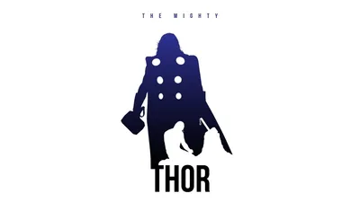 Minimalistic Thor Silhouettes Marvel Comics  The Avengers Fan Art HD Wallpaper