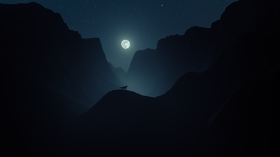 Majestic Moonlit Peaks Stunning Mountain Landscape