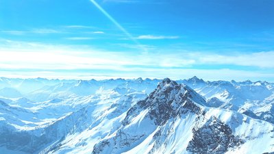 White and Brown Mountains HD Wallpaper with Stunning Landscape Blue Sky and Snow