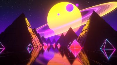 4K HD Wallpaper Music Stars Planet  More  Neon Synth Background for PC  Mobile  Free Download