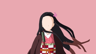 Nezuko Kamado Serene Minimalist Art Zen Demon Slayer Design