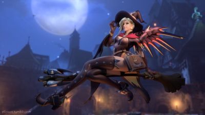 4K HD Witch Digital Wallpaper Overwatch Mercy with Wings  Free Download 3840x2160px