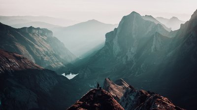 Misty Mountain Wallpaper Peak Mountains and Tranquil Scenic Beauty in Switzerland  HD 1080p