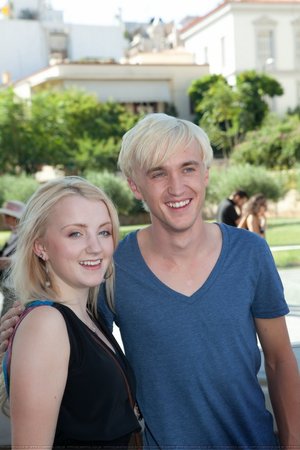 Harry Potter Greece Actors Evanna Lynch and Tom Felton HD Wallpaper  1400x2100 People Actors HD Art