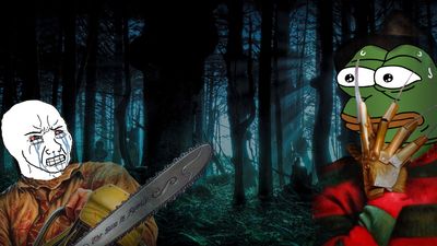 HD Wallpaper Pepe Meme Halloween with Freddy Krueger and Leatherface  Creative Representation for Your Desktop