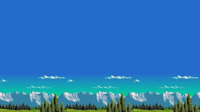 1080p HD Wallpaper Mountains and Trees Painting Pixel Art 8Bit Retro Games Nature