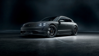 Luxurious Porsche Taycan Sport Turismo 5K Background Speed and Elegance Combined