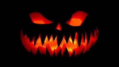 Spooky Halloween Night 4K HD Wallpaper of Pumpkin Jack O Lantern and Darkness