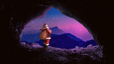 Festive Santa Claus Holiday Aesthetic Background