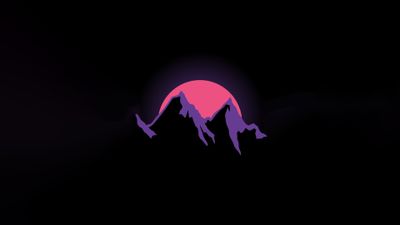 4K HD Wallpaper Silhouette of Mountain in Minimalistic Style  Free Download for PC Mobile and Tablet  Simple Background with Creative Animal Wildlife Themes