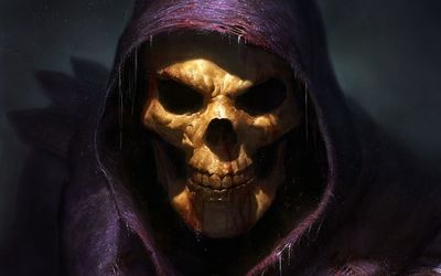 Spooky Skeletor Fantasy Art Wallpaper in HD 1080p Grim Reaper Skulls and Bones