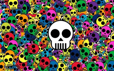 Multicolored Skull Wallpaper HD Background with Bright MultiColored Design  Free Download  1080p 2K 4K 5K