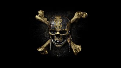 BronzeColored Crossbone HD Wallpaper with Yellow and Black Skull Decor and Skull and Bones