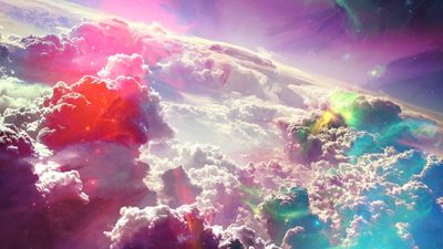 4K HD Wallpaper Sky Atmosphere Cloud Space Art  Fantasy Art with Stars and Sunlight  Free Download for PC Mobile  Tablet  3840x2160px