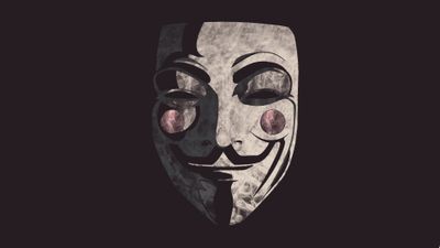 4K HD Wallpaper White and Black Guy Fawkes Mask Sketch with Smoke  Anonymous Mask Disguise