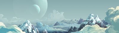 Snowy Space Art HD Wallpaper with Planets Nature and Mountains in WideScreen Format