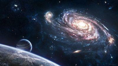 HD Wallpaper Whirlpool Galaxy Illustration Space Art Spiral Galaxy  Free Download in 1080p HD