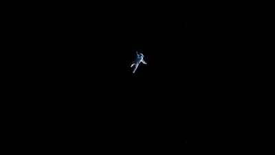 1080p HD Wallpaper Astronaut Soaring in Space with Animal Wildlife on a Black Background