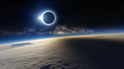 Captivating Moon Illustration HD Wallpaper with Earth Space and Solar Eclipse  Free Download in 1080p