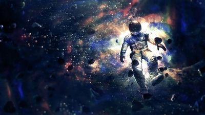 1080p HD Wallpaper Astronaut on Space with LSD and Nature  Free Download in Multiple Resolutions 2K 4K 5K