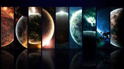 1080p HD Moon Time Lapse Digital Wallpaper Stunning Space Art and Planet Collage for Free Download  1920x1080px