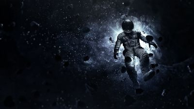 HD Wallpaper Astronaut Illustration in Space with Stars and Floating Elements  1080p 1920x1080px