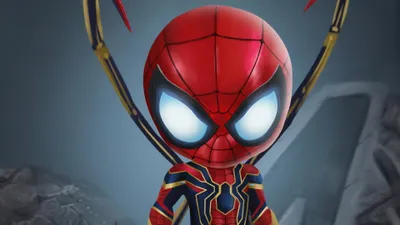 Download Free HD Wallpaper Chibi SpiderMan in Iron Spider Suit  Marvel Comics Theme 3840x2160px