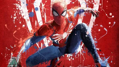 SpiderMan PS4 HD Wallpaper Marvel Comics Hero in Red  Free Download for Desktop  Mobile