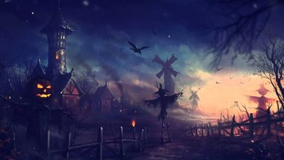 Spooky Halloween Night HD Wallpaper with Nature Sky Vertebrate and Flying Elements  Free Download in 1080p