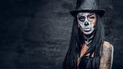 4K HD Wallpaper Sugar Skull Halloween Makeup Mexican Day of the Dead