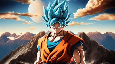 Powerful Goku SSJ Blue Transformation Dragon Ball Art